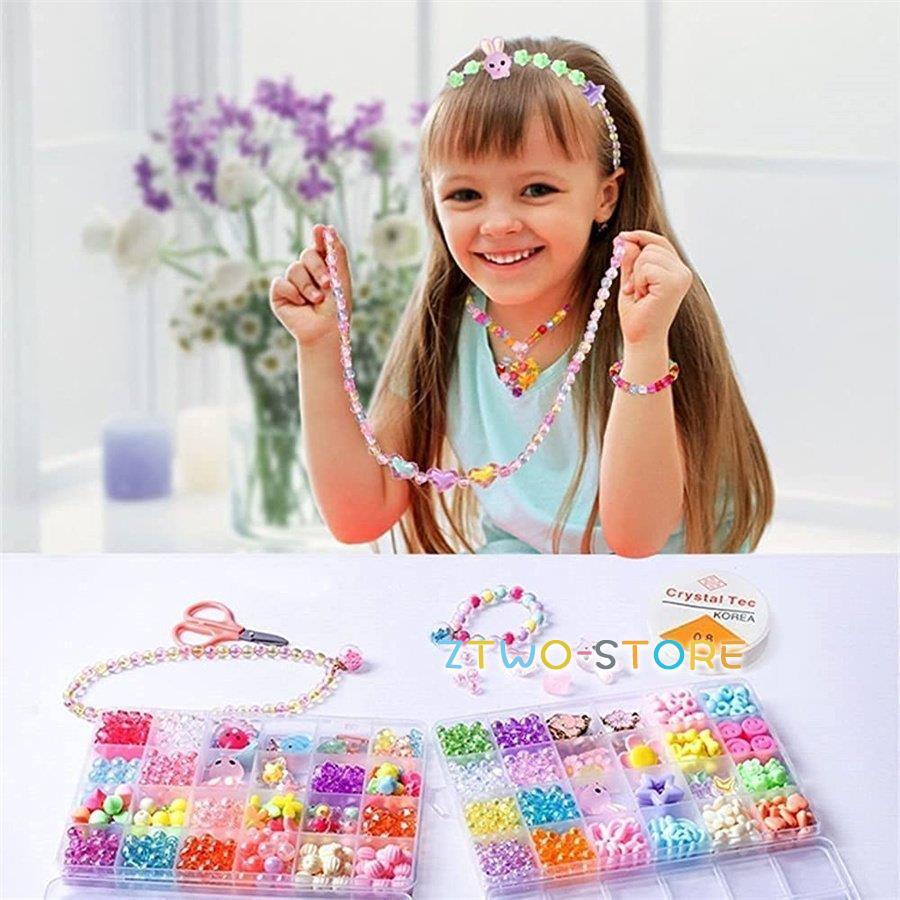ビーズ おもちゃ 女の子 DIY アクセサリー 24種類ビーズ ブレスレット
