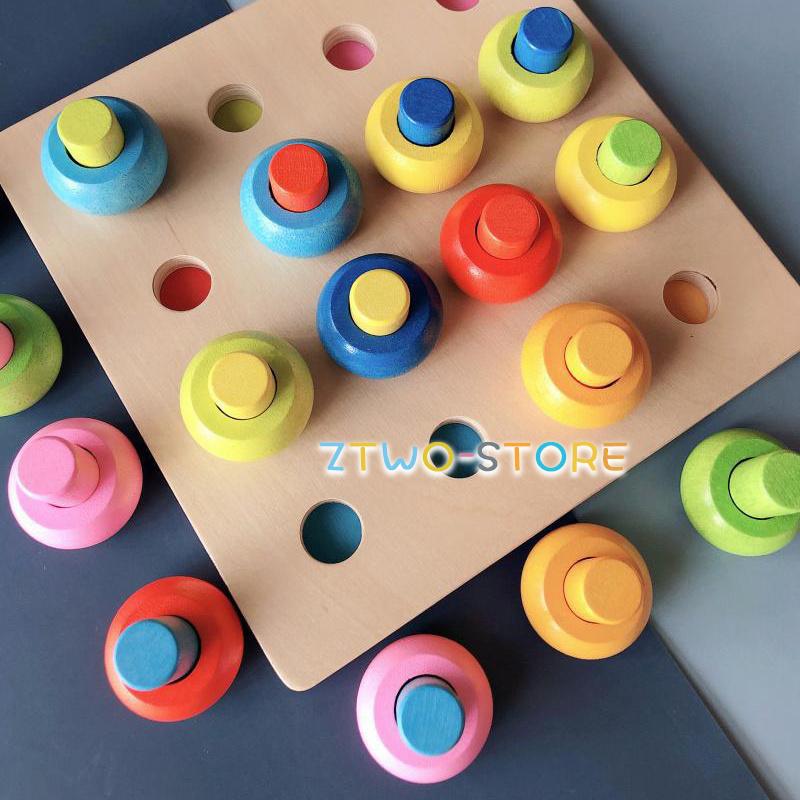 カラーリングのペグ 遊び知育積み木 知育玩具 子供 おかちゃん誕生日