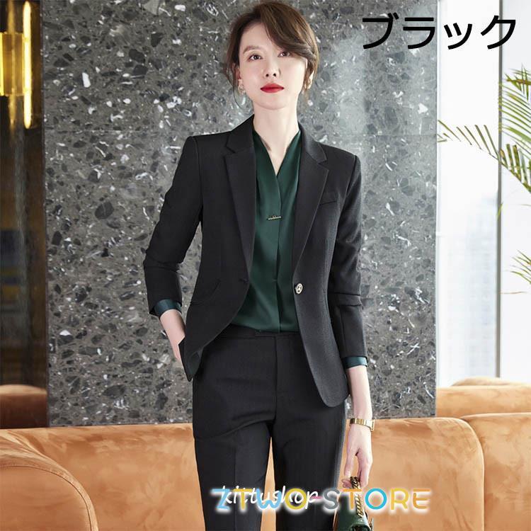 aki【新品未使用】グリーンレーベル パンツスーツ 上下　M ブラック 2025年最新】green label relaxing レディース ビジネス パンツ