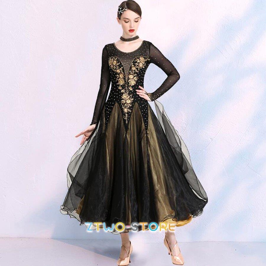 社交ダンス衣装 ワンピース モダンダンス ワルツ専用ドレス レッスン着