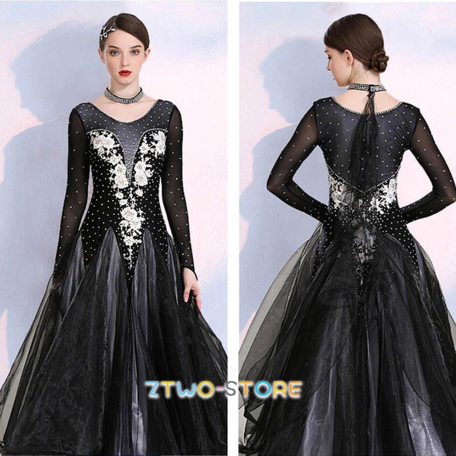 社交ダンス衣装 ワンピース モダンダンス ワルツ専用ドレス レッスン着