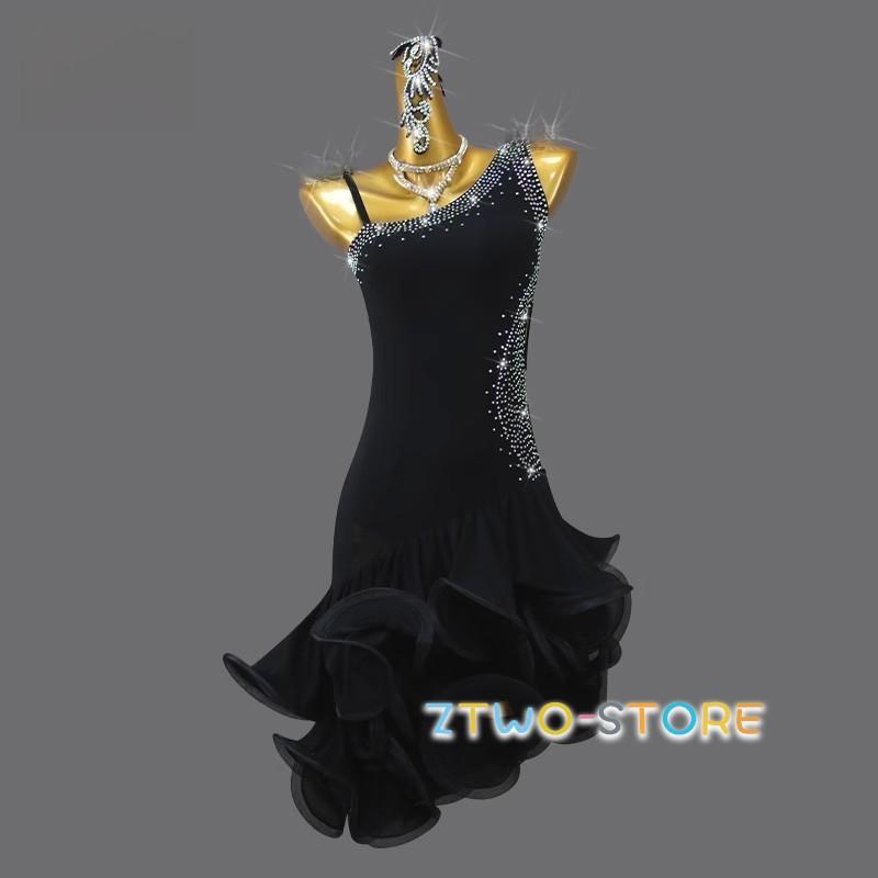 ラテンダンス発表会用ドレス ラテンドレス ワルツ ラテン系 豪華 ダンスドレス ワルツ専用演出用 ラテンワンピース 社交ダンスドレス 衣装 開場ドレス｜Z2ストア