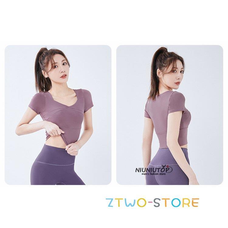 ヨガウェア スポーツTシャツ レディース 半袖 ヨガTシャツ