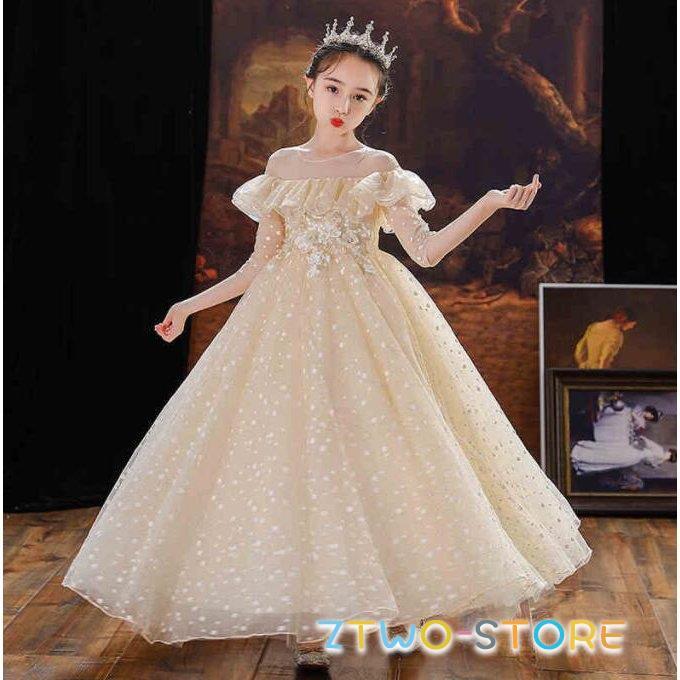 フォーマルドレス 豪華ドレス 子供ドレス ジュニアドレス シルバー