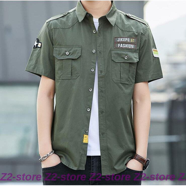 ミリタリーシャツ メンズ シャツ 半袖 カジュアルシャツ ワークシャツ