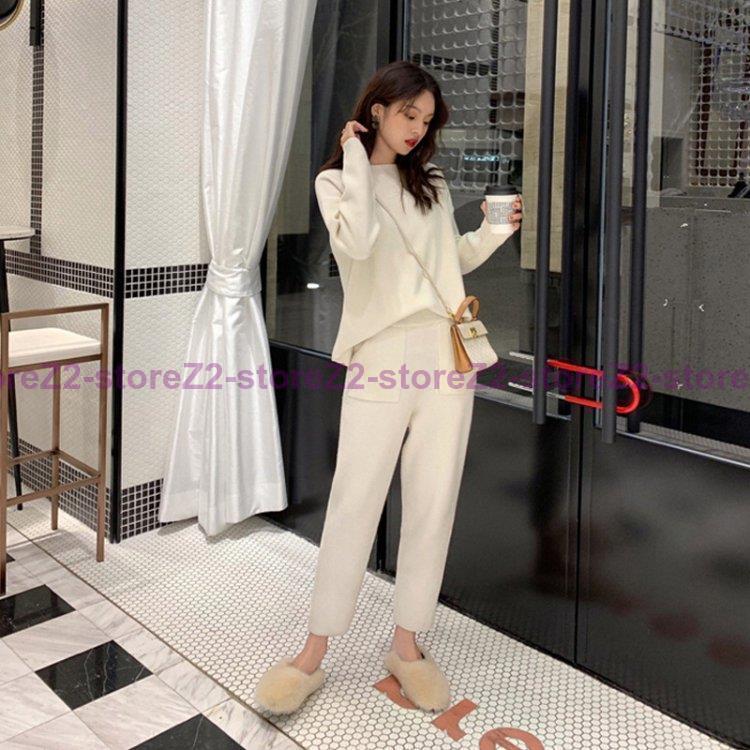 韓国 ニット セットアップ アウター タンクトップ パンツ 3pcs 楽天市場】 ニットセットアップ レディース 40代 秋冬 きれい