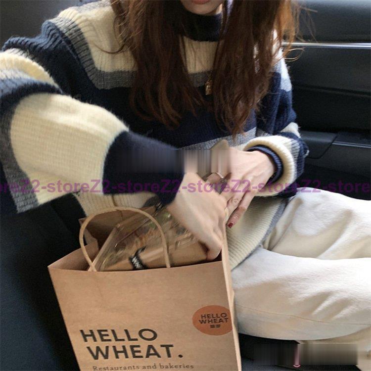 ニットトップス レディース 秋冬 40代 長袖 ニットトップス ボーダー柄セーター ショット丈ニットソー ゆったりプルオーバー 韓国風 オシャレ秋服 50.代 30代 | ブランド登録なし | 12