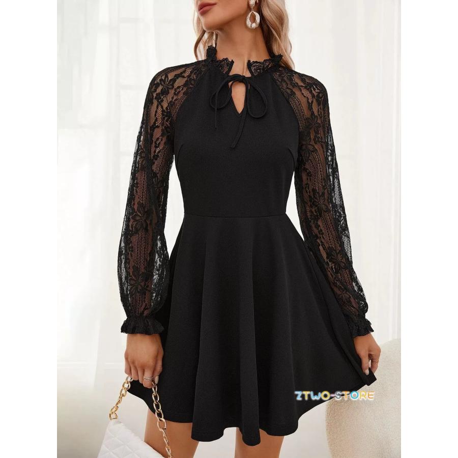 ワンピース 膝丈 結婚式 白 黒 レディース ワンピースドレス ミニ丈