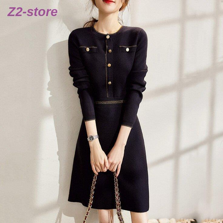 ワンピース レディース 40代 50代 おしゃれ 黒 長袖ワンピース 着痩せ Aライン 通勤 ワンピ 秋 韓国風 Ztwo1109 Lyq6 Z2ストア 通販 Yahoo ショッピング