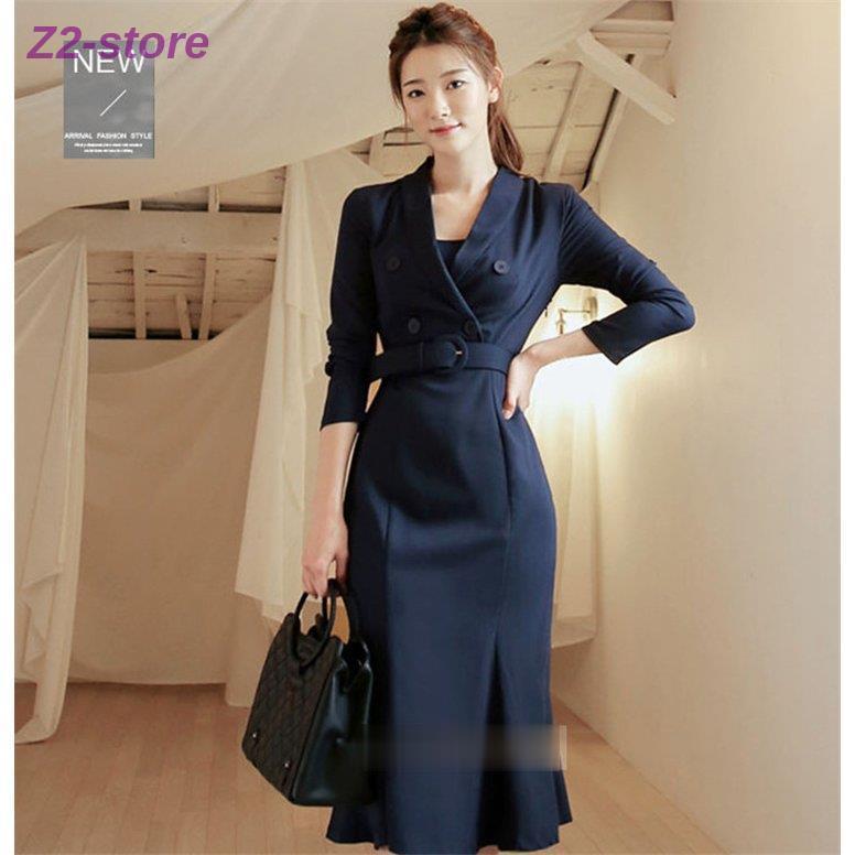 スーツワンピース ワンピース レディース 春物 ロング丈ワンピ 着やせ