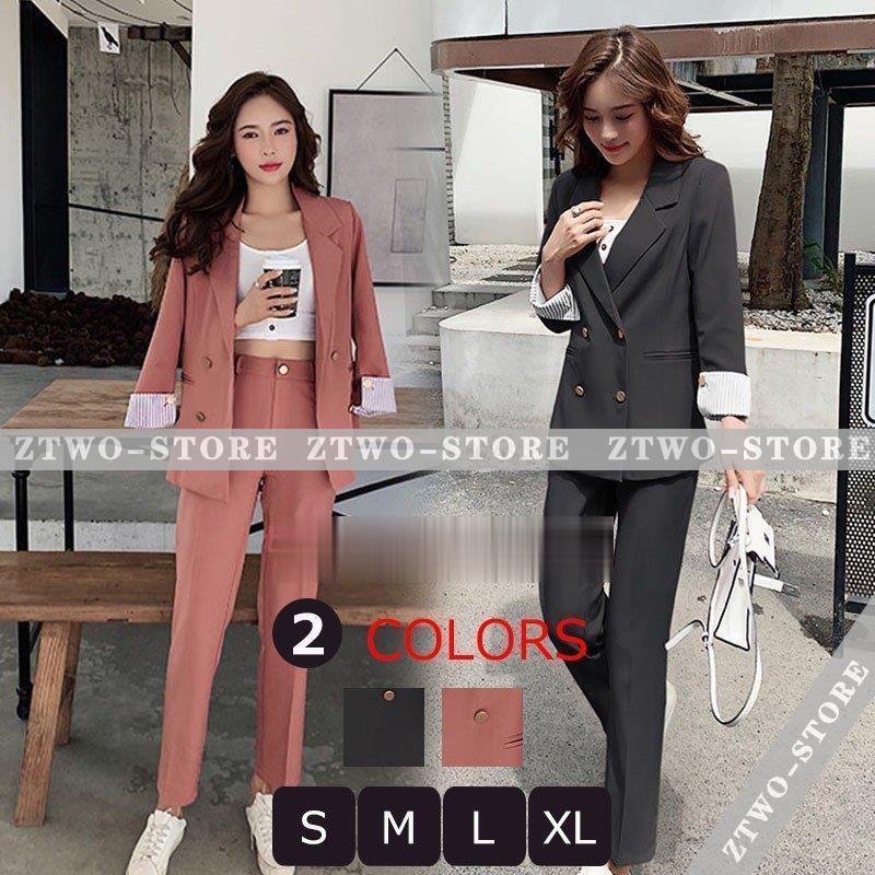 パンツスーツ レディース 2点セット春物パンツ黒スーツ 韓国風 ジャケット パンツス一ツ入園式夏物スーツフォーマル パーティー 通勤結婚式 Xl 新作 Ztwo11 Wt Z2ストア 通販 Yahoo ショッピング