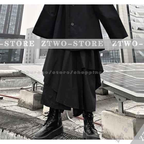 パンツ レディース メンズ 男女兼用 袴パンツ レイヤードパンツ ワイド