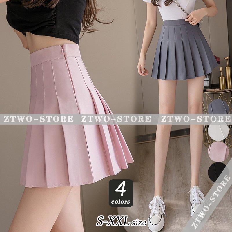 プリーツスカート ミニスカート 夏 ハイウエスト ショット丈 ミニ丈 無地 女子 ダンス衣装 Aライン 大きいサイズ 制服 発表会 高校生 パンツ付き Ztwo1122 Bsq247 Z2ストア 通販 Yahoo ショッピング