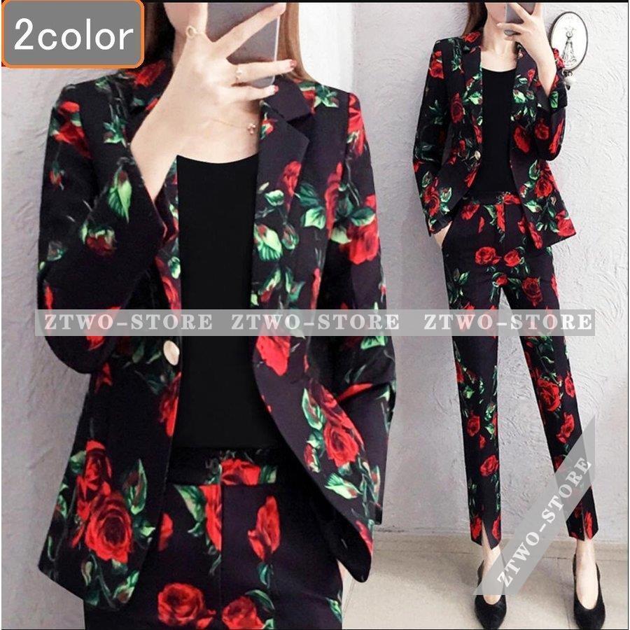 花柄 スーツレディース パンツスーツ セットアップ 2点セット 着痩せ お洒落 通勤 Ol 入園式 入学式 お宮参り 七五三 通勤 大きいサイズ 秋冬新作 Ztwo12 Tz148 Z2ストア 通販 Yahoo ショッピング