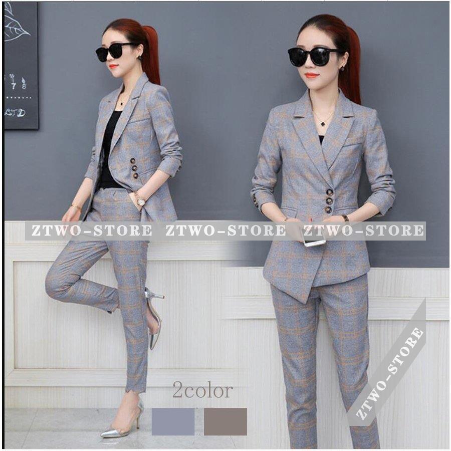 オンライン公式 チェック柄 パンツスーツ セットアップスーツ レディース2点セット 入園式 入学式 卒園式 卒業式 就職活動 ビジネススーツ セレモニースーツ Ol オフィス 通勤 通販大特価 Www Superavila Com