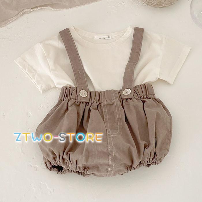 ベビー服 子供服 女の子 上下セット サロペット×ブラウス セットアップ 