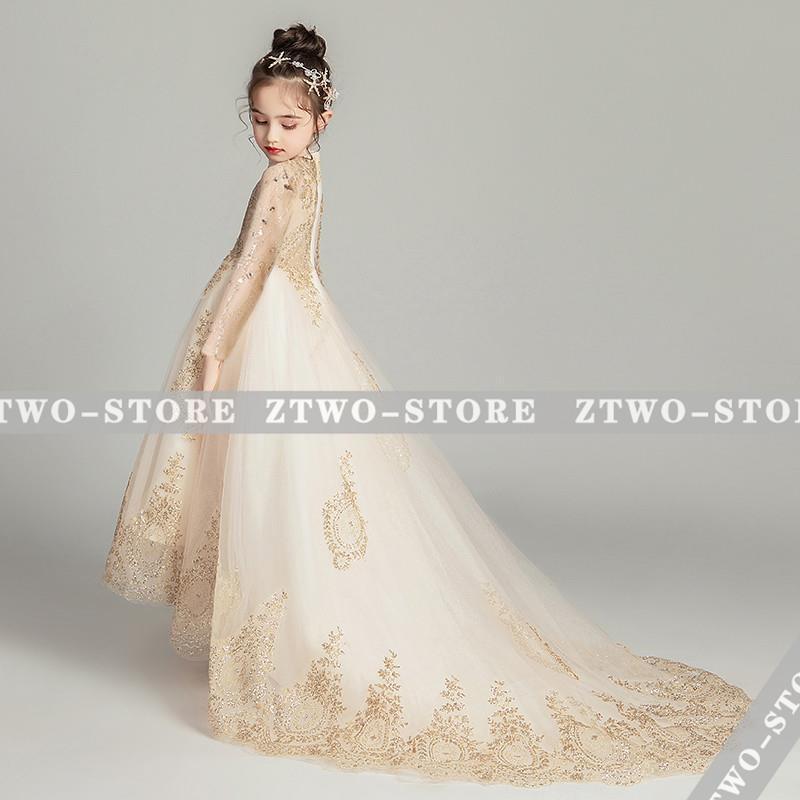 100~160 豪華 子供ドレス ピアノ発表会 バイオリン ロング 結婚式