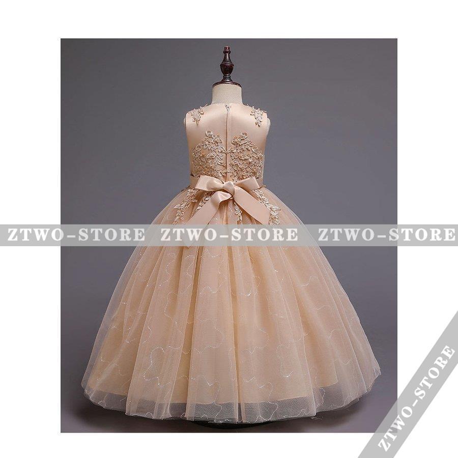 子供ドレス ピアノ発表会 ロング 結婚式 キッズ フォーマルドレス 袖なし ワンピース 子どもドレス ジュニアドレス 白 ホワイト  120 130 140 150 160 170 | ブランド登録なし | 12