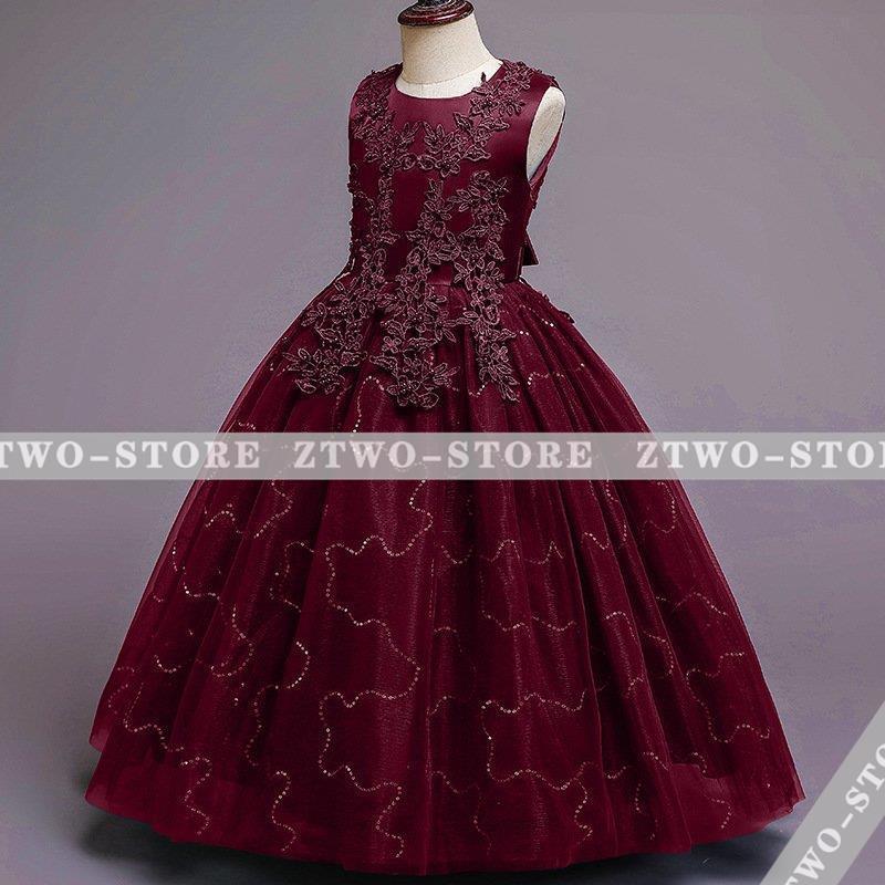 子供ドレス ピアノ発表会 ロング 結婚式 キッズ フォーマルドレス 袖なし ワンピース 子どもドレス ジュニアドレス 白 ホワイト  120 130 140 150 160 170 | ブランド登録なし | 03