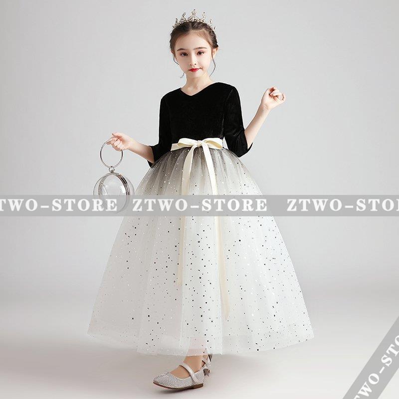 100~160 豪華 子供ドレス ピアノ発表会 バイオリン ロング 結婚式