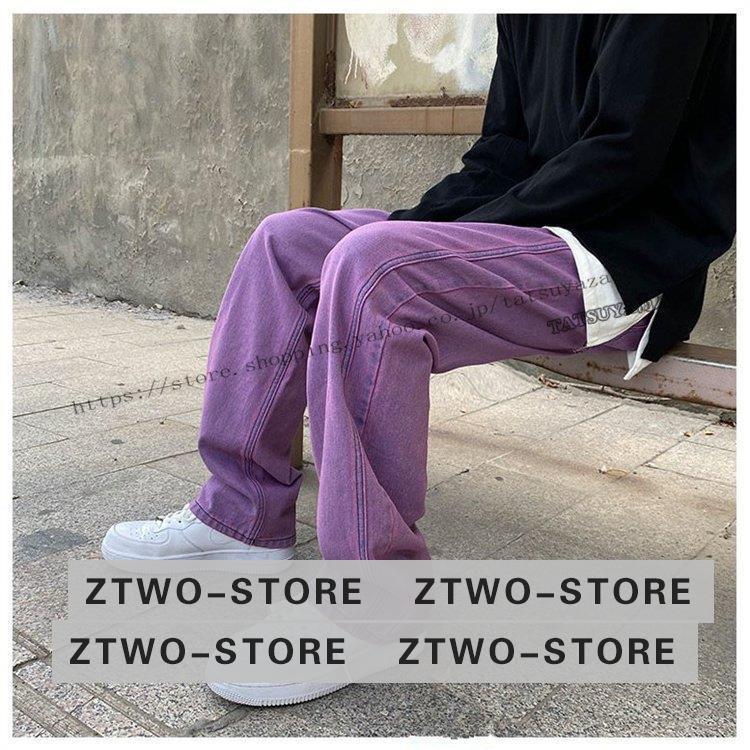 デニムパンツ メンズ ワイドルック ビッグシルエット ストレート