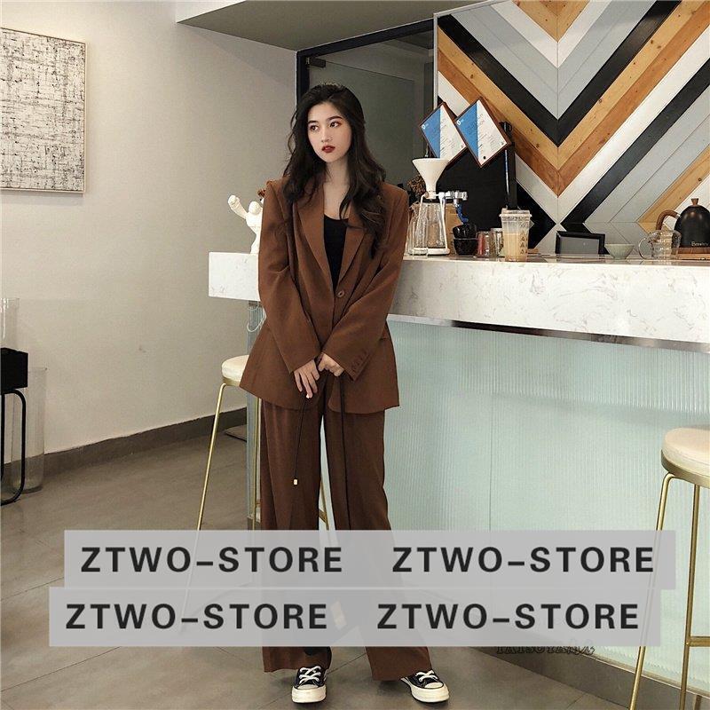 激安超安値 スーツセット レディース セットアップ 上下セット ジャケット ワイドパンツ ハイウエスト オーバーサイズ ビッグシルエット 韓国 ファッション ゆったり レトロ Ocjapan Com Mm