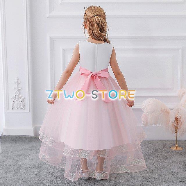 子供ドレス　女の子ドレス　子供フォーマルドレス　フラワガール　ネイビー　ゴールド　　女の子花ロングドレス　ピアノ発表会　プリンセスドレス　結婚式ドレス | ブランド登録なし | 01