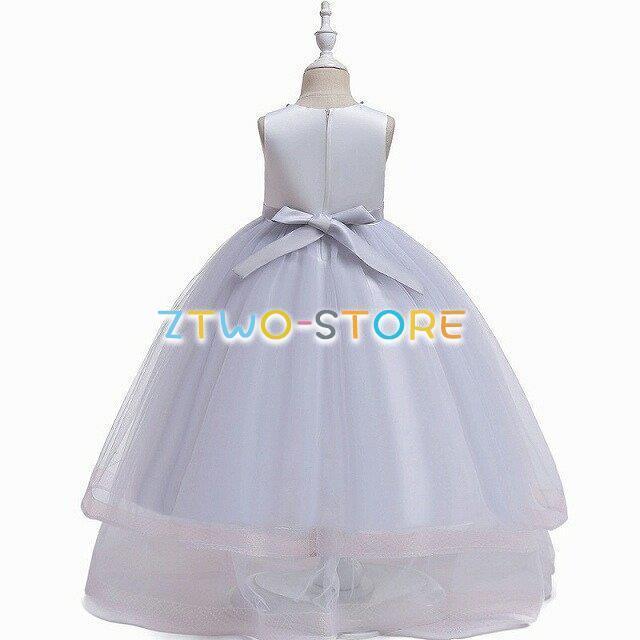 子供ドレス　女の子ドレス　子供フォーマルドレス　フラワガール　ネイビー　ゴールド　　女の子花ロングドレス　ピアノ発表会　プリンセスドレス　結婚式ドレス | ブランド登録なし | 03