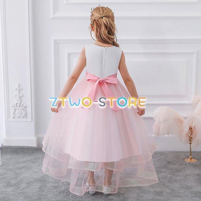 子供ドレス　女の子ドレス　子供フォーマルドレス　フラワガール　ネイビー　ゴールド　　女の子花ロングドレス　ピアノ発表会　プリンセスドレス　結婚式ドレス | ブランド登録なし | 09