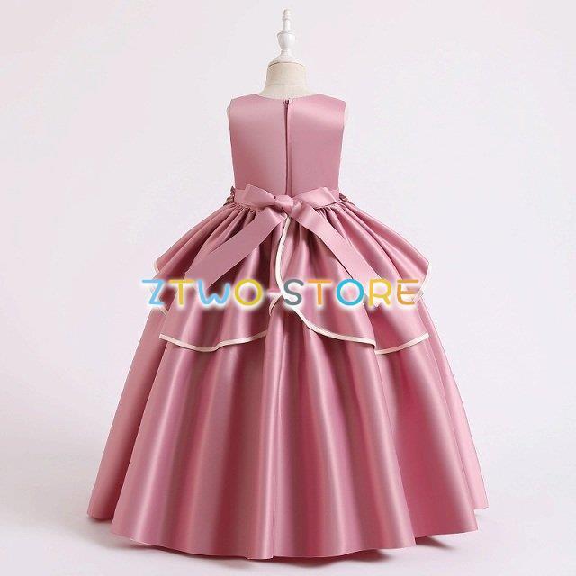 子供ドレス　ピアノ発表会ドレス　子供フォーマルドレス　フラワーガール　レッド　ネイビー　ダークピンク 女の子ドレス　プリンセスドレス　お誕生会　演奏会 | ブランド登録なし | 06