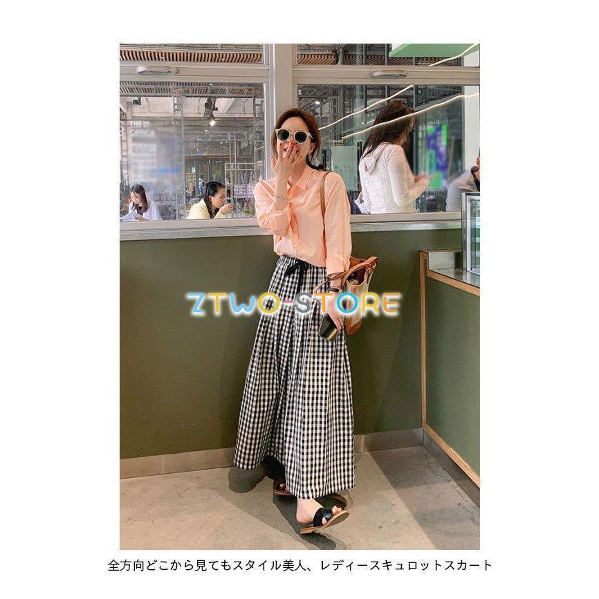 ワイドパンツ ギンガムチェック レディース キュロットスカート ロング バギーパンツ 九分丈 春夏 キュロット チェック柄 イージーパンツ Ztwo1212 Dq501 Z2ストア 通販 Yahoo ショッピング