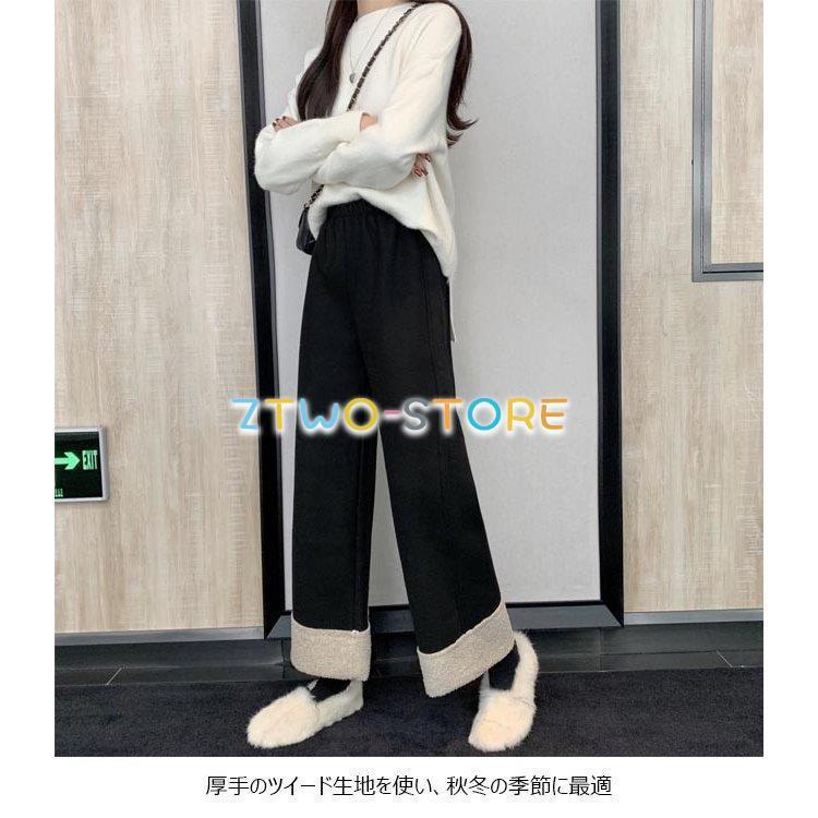 レディース ワイドパンツ 厚手 ツイードパンツ 九分丈 パンツ ウエストゴム 女性 ガウチョパンツ 秋冬 ロングパンツ レトロ お洒落 F4evr4hokl レディースファッション Www Centralcampo Com Br