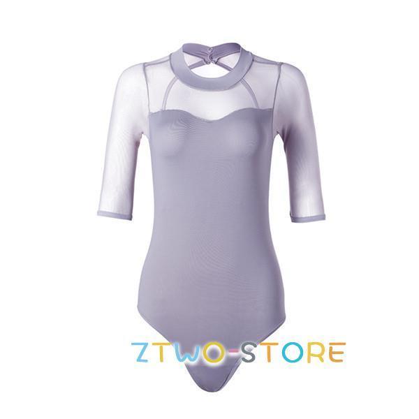 未使用　レース　レオタード　七分袖　Mサイズ ClassIn（クラスイン）＞七分袖ストレッチ刺繍ベルベットレオタード