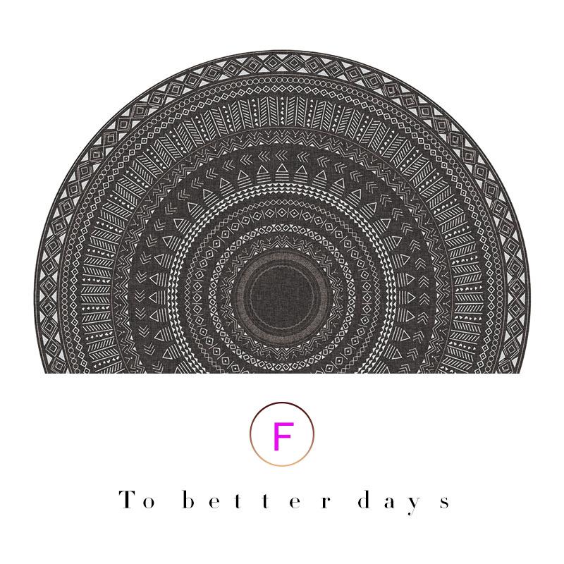 半円形 5色 ボヘミアン カーペット モロッコins風 絨毯 洗える オール