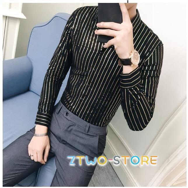 メンズスリムシャツ 無地 七分袖 ストライプシャツ 白 黒 披露宴 演奏会 舞台 司会 キラキラ リゾートスーツ スバンコール オシャレ Ztwo1223 Ntz33 Z2ストア 通販 Yahoo ショッピング