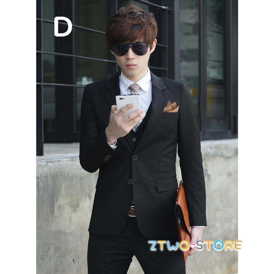 メンズスーツ ビジネススーツ 3ピーススーツ スリム 一つボタン 二つ