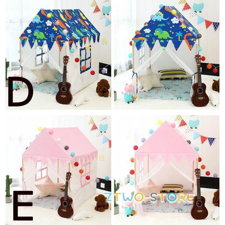 キッズテント 木製 10色 子供用ベッド ティピー テント キッズ 折りたたみ シンプル 室内 コットンキャンパス 女の子 男の子 おもちゃテント 知育玩具 秘密基地_3