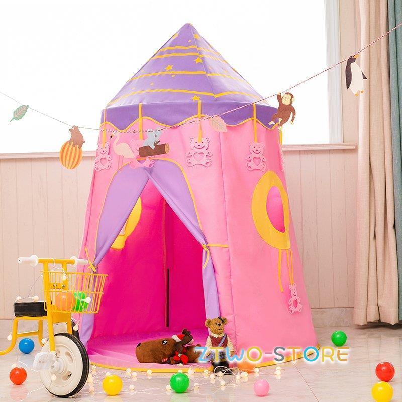 子供テント 折りたたみ キッズ テント キャンプ テント 屋外 室内 庭 遊具 秘密基地 玩具収納 ままごと ハウス 簡易テント キッズハウス  隠れ家 収納バッグ付きの画像