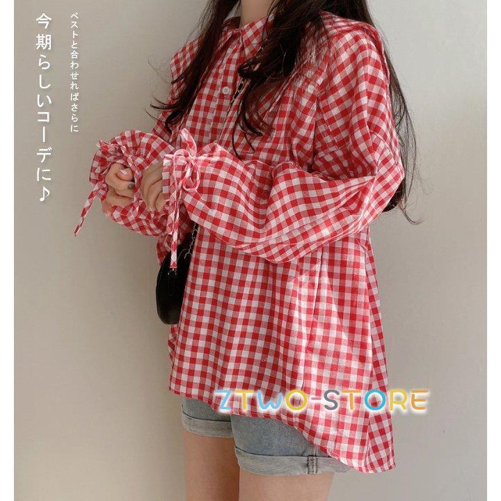 新品　sono ソーノ　ブラウス ギンガムチェック 20900円 SONO（ソーノ）ボリュームスリーブギンガムチェックシャツ