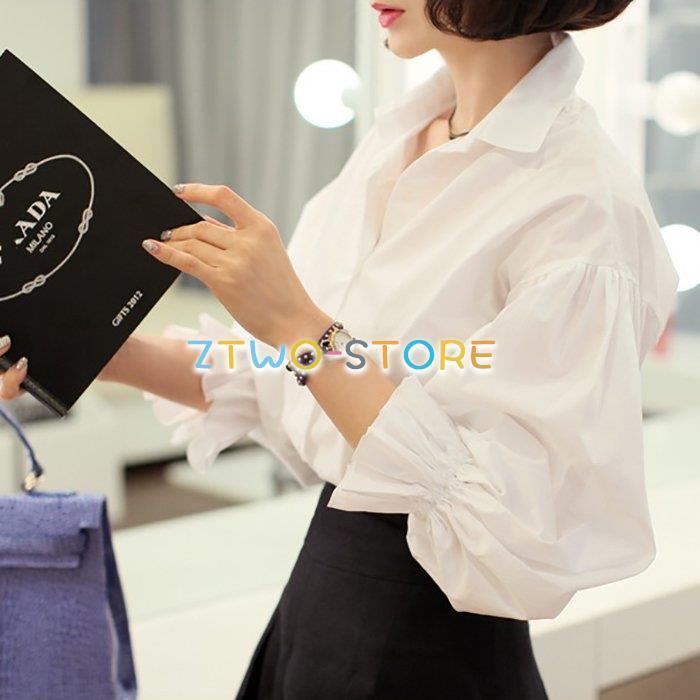 レディース ブラウス シャツ 長袖 スクエアカラー 襟付き ホワイト