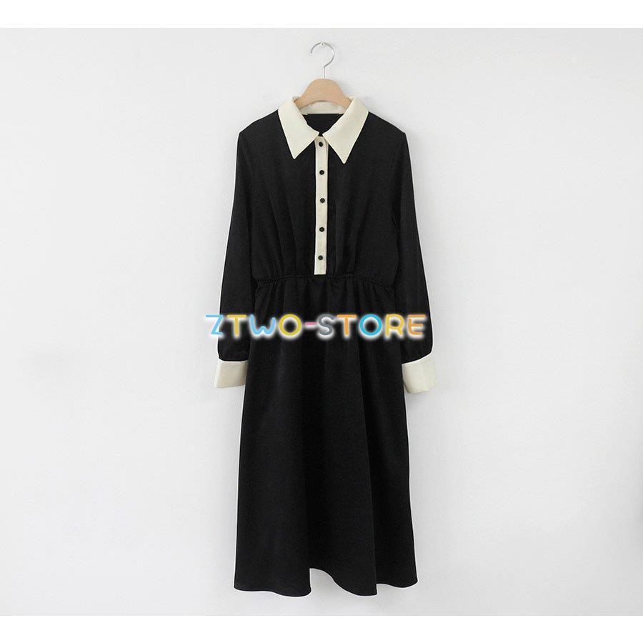 レディース ワンピース 秋冬 シャツワンピース ドレス 長袖 ロング丈
