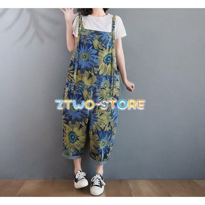 キャピタル　花柄オーバーオール　サロペット　コットン　ベルト　ジップ &pal（アンドパル）2025AW floral pattern code overalls