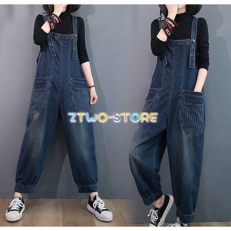 オーバーオール レディース サロペット デニム ステッチ ストレートパンツ ハイウエスト ポケット付き カジュアル ガーリー 体型カバー M 2xl Ztwo1330 Nz6 Z2ストア 通販 Yahoo ショッピング