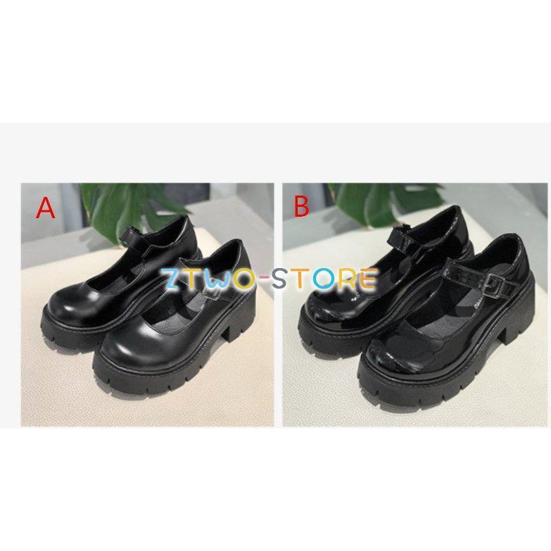 ローファー 5cm レディース 光沢感 ストラップ 合皮 厚底 ミドル