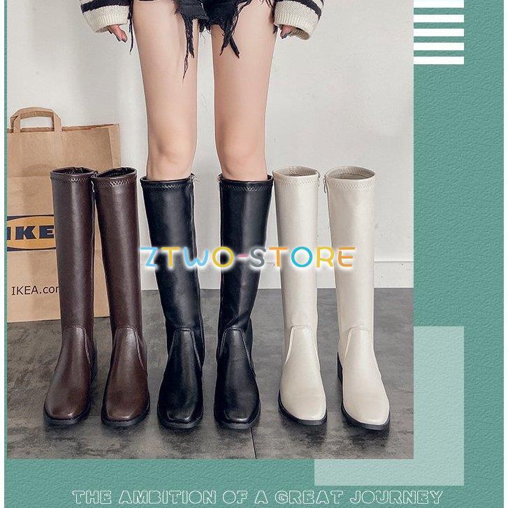 ジョッキーブーツ レディース ロングブーツ ニーハイブーツ チャンキー