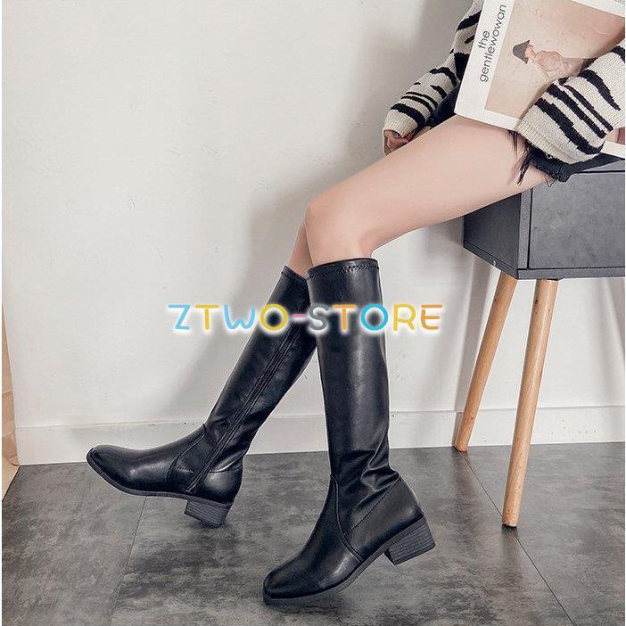 ジョッキーブーツ レディース ロングブーツ ニーハイブーツ チャンキー