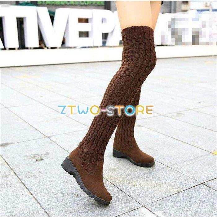 ニットブーツ ロング ケーブル編み くしゅくしゅに履ける 2way