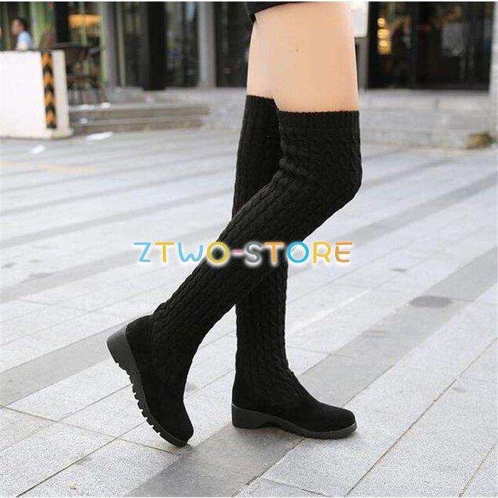 ニットブーツ ロング ケーブル編み くしゅくしゅに履ける 2way