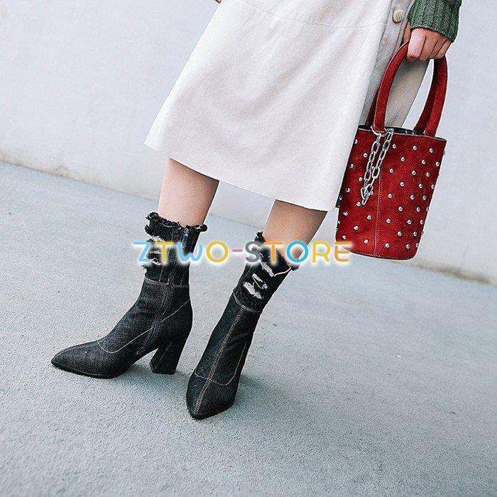 ショートブーツ レディース ブーツ デニム 無地 靴 疲れない ブーツ おしゃれ 秋冬 旅行 歩きやすい 美脚ブーツ Ztwo1330 Xz66 Z2ストア 通販 Yahoo ショッピング