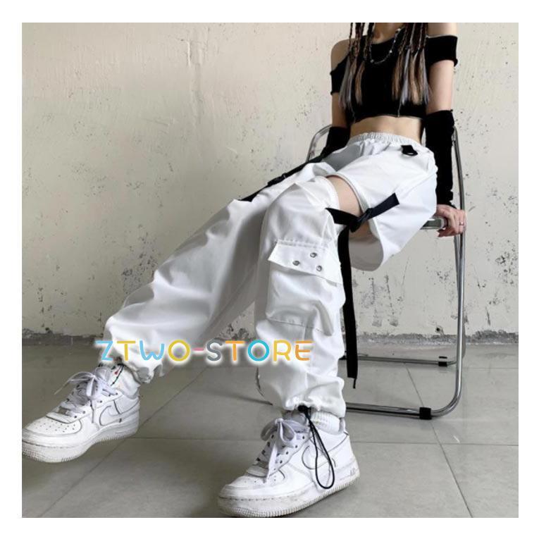 カーゴパンツ レディース ロング丈 2WAY 取り外し可 ダンスパンツ 団体